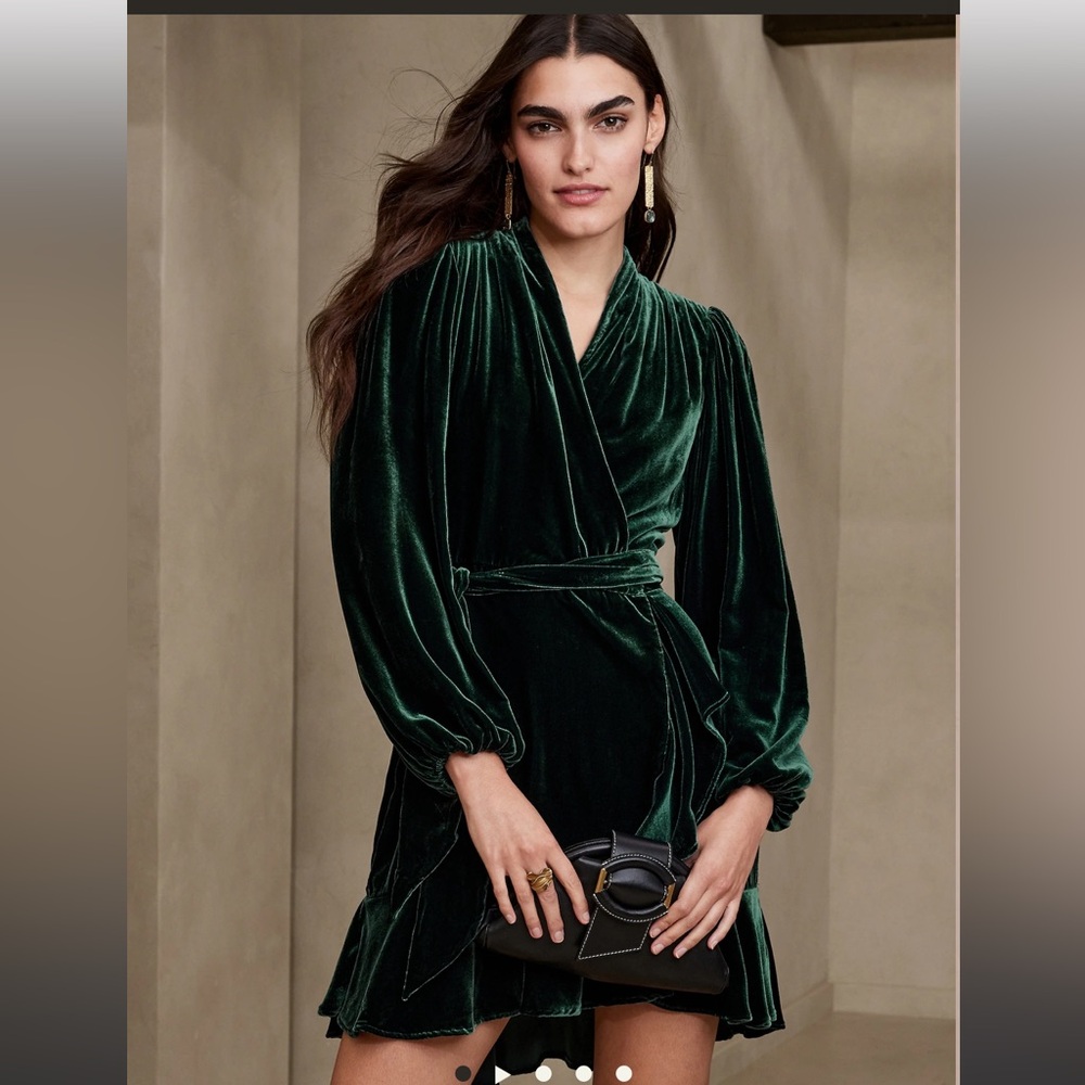 Aida velvet wrap dress